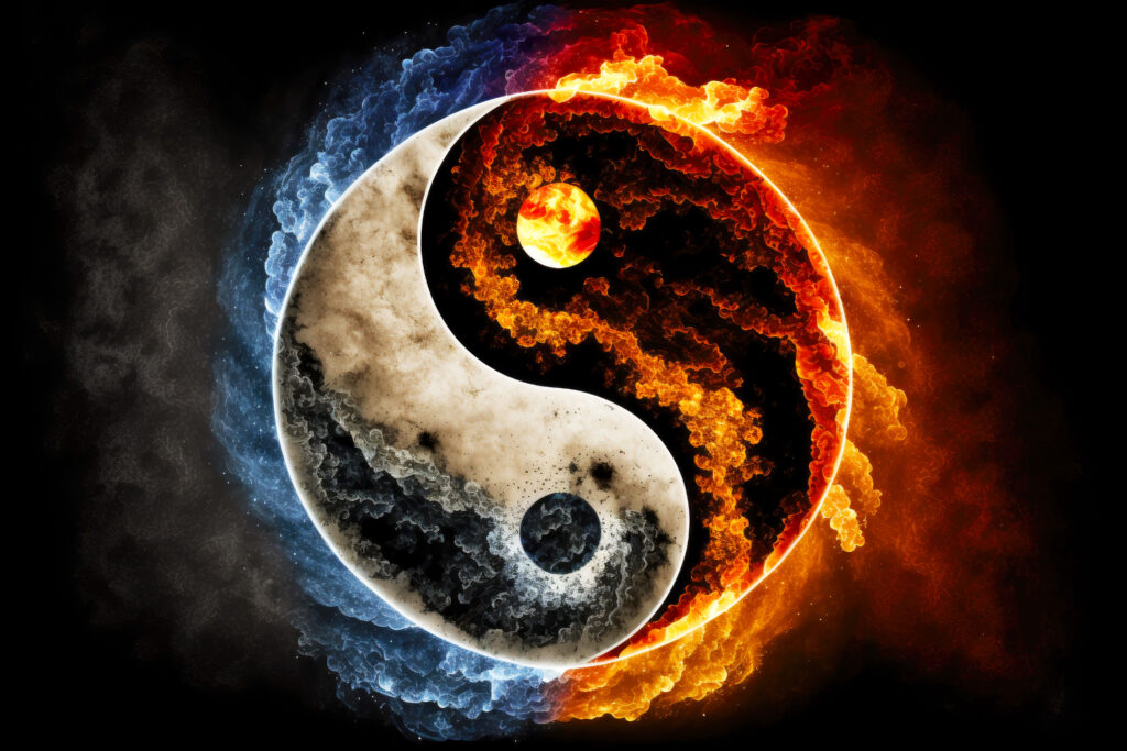 Yin yang feu glace énergie Qi réflexologie dimension énergétique